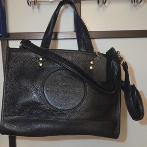 Coach Black Leather Tote Bag
